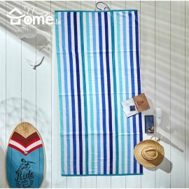 Serviette de plage en coton Trait bleu