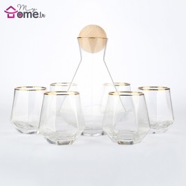 Service à eau - Carafe + 6 verres Cristina Gold