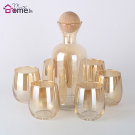 Service à eau - Carafe + 6 verres Emma Beige