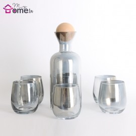 Service à eau - Carafe + 6 verres  Emma Gris