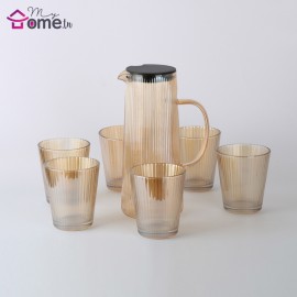 Service à eau - Carafe + 6 verres  Indiana Beige