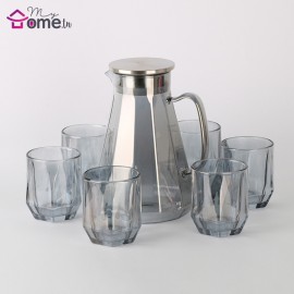 Service à eau - Carafe + 6 verres  IRIS Gris