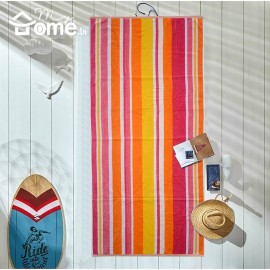 Serviette de plage en coton Rayé Orangé