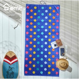 Serviette de plage en coton Point Bleu