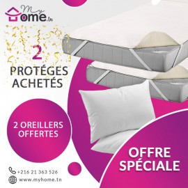 Pack 2 Protège matelas + 2 Oreillers Ouate GRATUITES