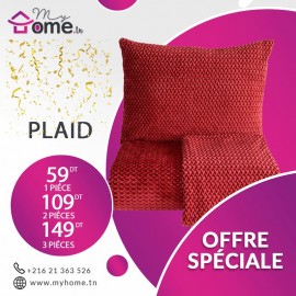 PACK 3 PLAIDS POLAIRES - NID D'ABEILLE - BORDEAUX