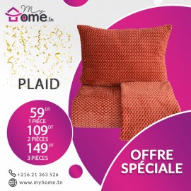 PACK 3 PLAIDS POLAIRES - NID D'ABEILLE - CORAIL