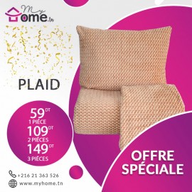 PACK 3 PLAIDS POLAIRES - NID D'ABEILLE - MIEL