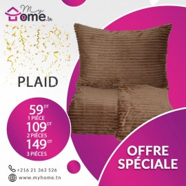 Pack 3 plaids polaires - rayé - marron