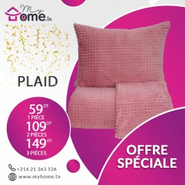 PACK 3 PLAIDS POLAIRES - RAYÉ - ROSE