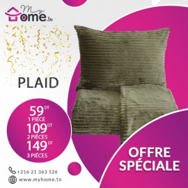 Pack 3 plaids polaires - rayé - vert