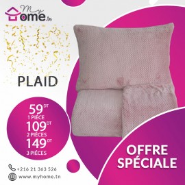 Pack 3 plaids polaires - semsem - rose