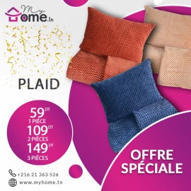 Pack 3 plaids polaires - nid d'abeille - corail + miel + bleu pétrole