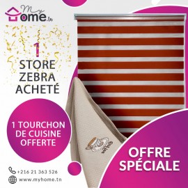 Pack Store Zébra 1mt Bordeaux + Torchons de Cuisine