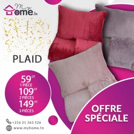 Pack 3 plaids polaires - semsem - bordeaux + parme + rose