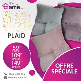 Pack 3 plaids polaires - semsem - gris + parme + rose