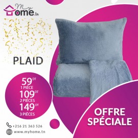 Pack 2 plaids polaires - rayé - bleu pétrole