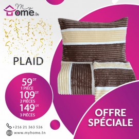 PACK 2 PLAIDS POLAIRES - ÉCOSSAIS - CRÈME