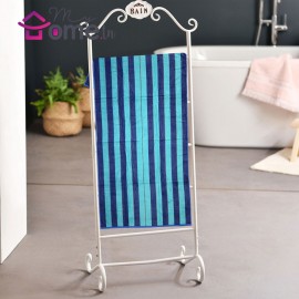 Drap de bain coton Bande bleu