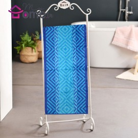 Drap de bain coton losange bleu