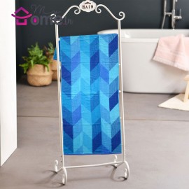 Drap de bain coton vague bleu