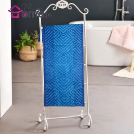 Drap de bain coton Zigzag bleu