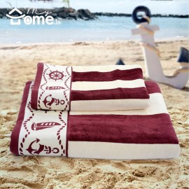 Ensemble drap de plage + serviette de plage marin Bordeaux