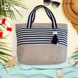 Sac de plage Rayé Bleu