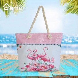 Sac de plage Flamant Lurex